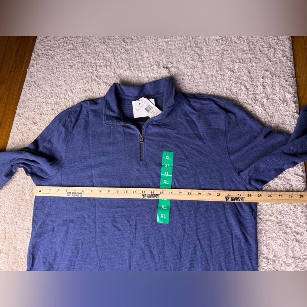 Men’s XL Calvin Klein Blue Quarter-Zip Pullover NWT - Picture 4 of 5
